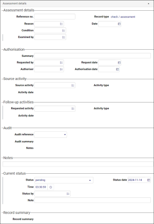 Assessment details